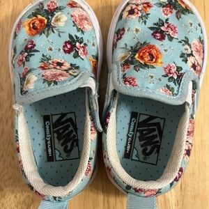 Floral Vans Comfy Cush Velcro slip ons- Toddler